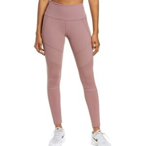 ZELLA Moto Ribbed High Waist Ankle Leggings - Purple Taupe Sz L